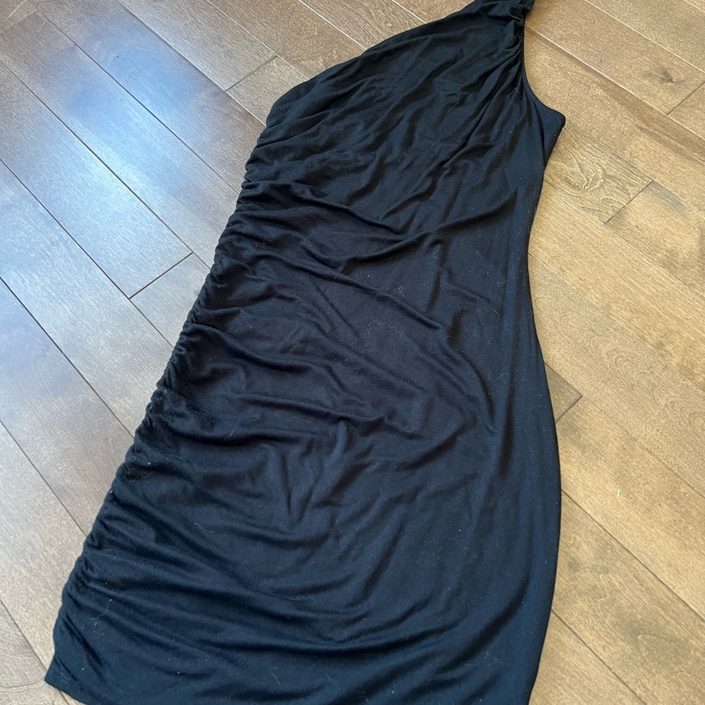 a new day Black One-Shoulder Ruched Dress